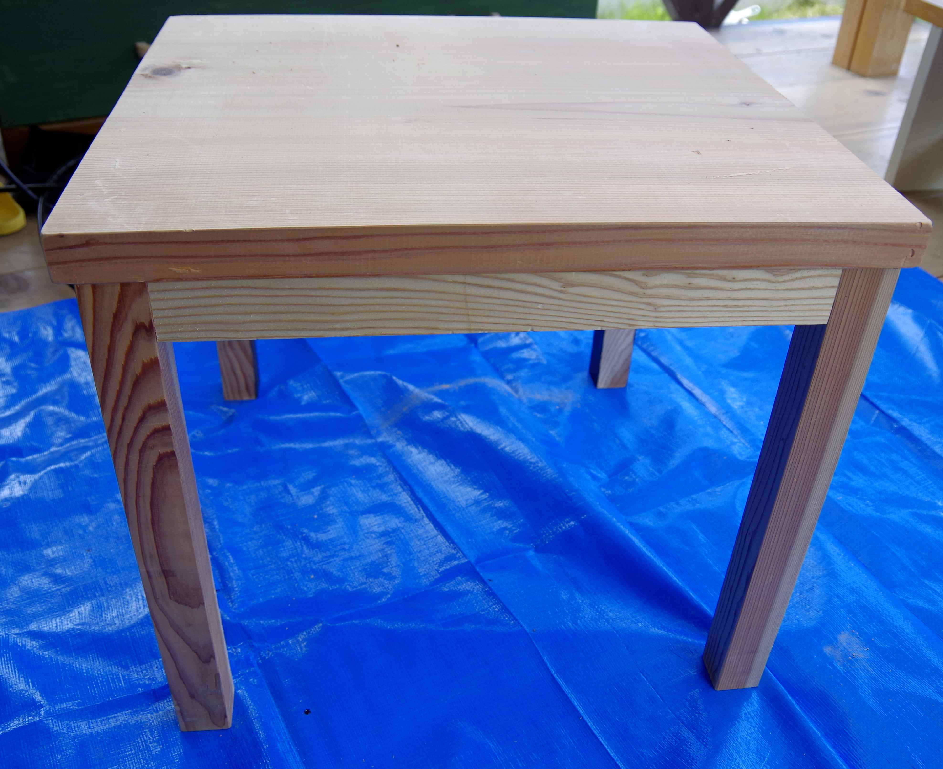 無垢材とアイアン風テーブル作り